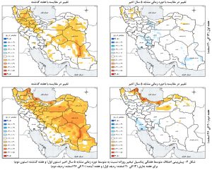 افزایش میزان تبخیر آب هم‌زمان با افزایش دمای هوا و کاهش بارش‌ها
