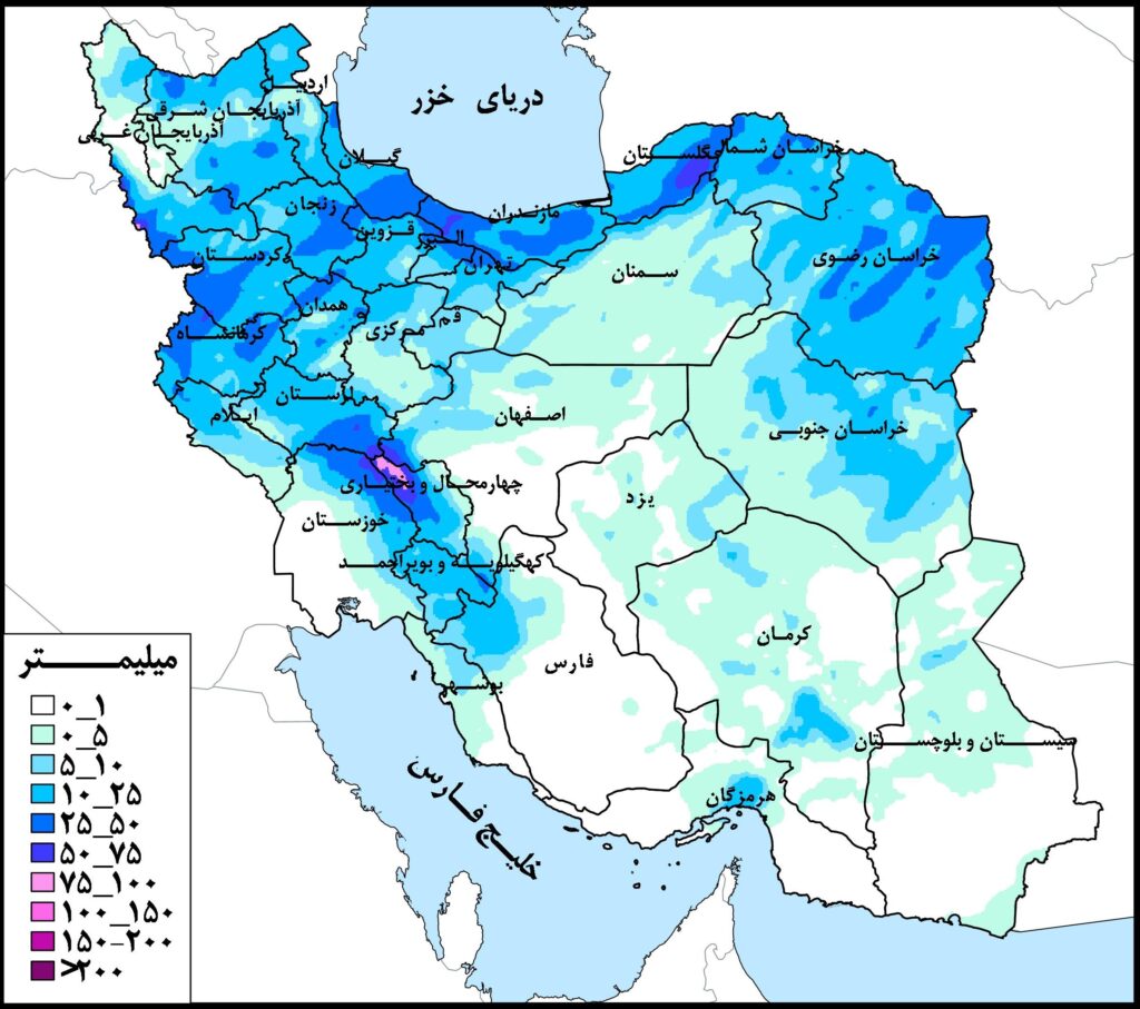 پیش‌بینی بارش‌های قابل توجه در بیشتر مناطق کشور طی هفته جاری