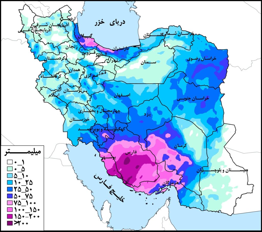 پیش‌بینی بارش‌های گسترده در کشور؛ برخی حوضه‌ها و استان‌ها در انتظار 200 میلی‌متر بارندگی